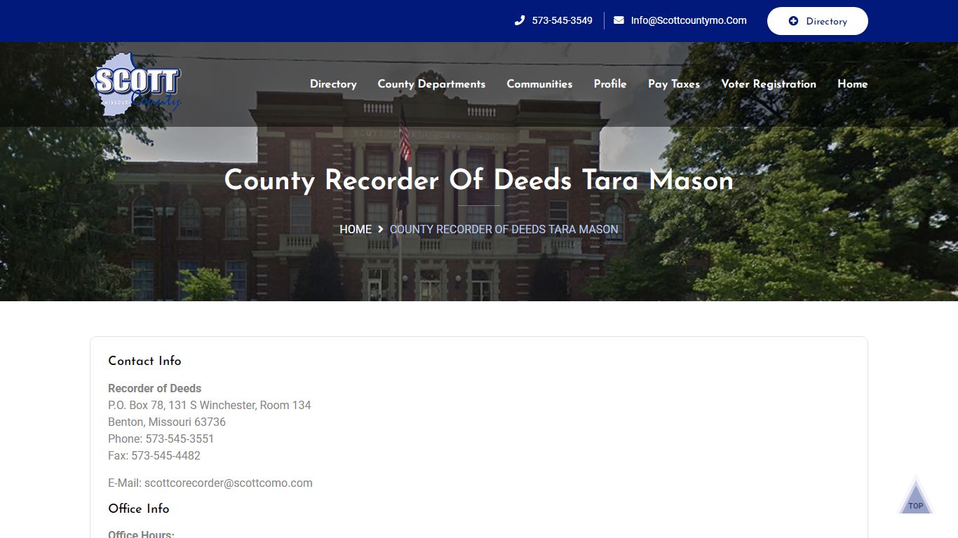 Recorder of Deeds | Scott County Missouri | Tara Mason